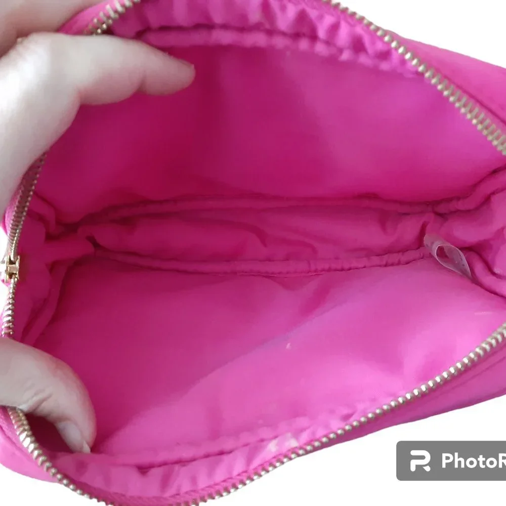 Prada✨ Prada Candy Pink Satin Cosmetic Bag Travel Handbag Clutch